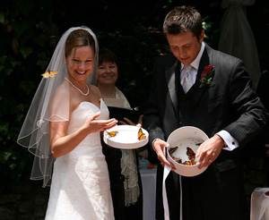 wedding live butterfly release