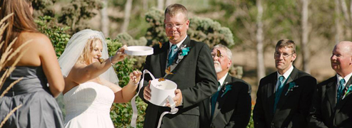 releasing butterflies at wedding