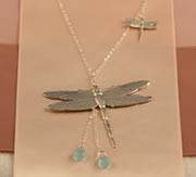 dragonfly earring and necklace gold and silver wedding gift