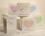 plantable paper favor heart and love shape