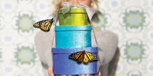 butterfly and sunflower wedding favors