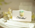 Pineapple Ceramic Tile Place Card Holder