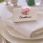 Princess Rose Ceramic Tile Place Card Holder