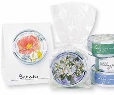 wedding sprinkles seed favor with placecard and cellophane holders