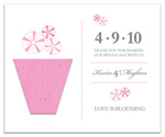 plantable paper favor flat card for baby shower, bridal shower, wedding, or special event.