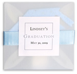 handmade plantable seed paper favor with vellum - graduation theme